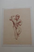 JOHN RÄDECKER DANSEND MANNETJE LITHO 1947 gesigneerd SP22, Verzenden