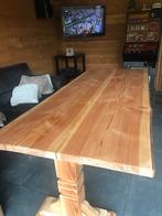 Robuuste Houten tafel, stamtafel, kloostertafel, Ophalen, 200 cm of meer, 50 tot 100 cm, Zo goed als nieuw