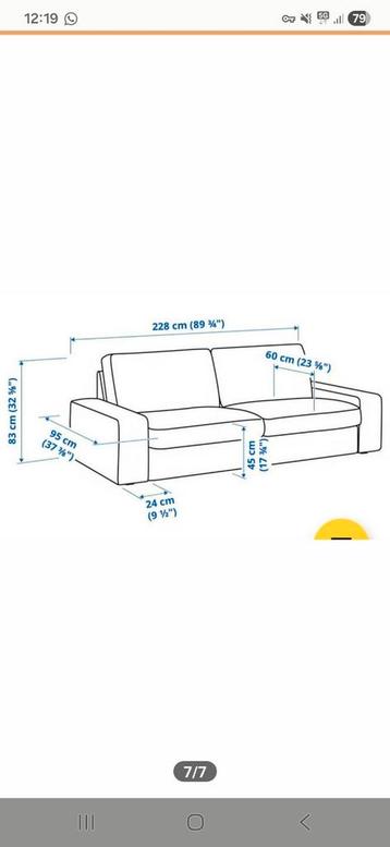 Kivik 3 zits bank grijs ikea - afbeelding 8