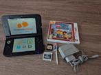 Nintendo 3DS XL + 2 Spellen, Blauw, 3DS XL, Ophalen of Verzenden, Gebruikt