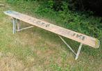 Oude inklapbank, bierbank, stoere bank, lange bank, hout, Ophalen