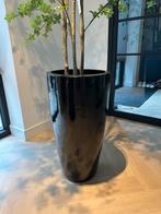 Zwarte geglazuurde pot., Tuin en Terras, Ophalen, Zo goed als nieuw, Rond, Steen