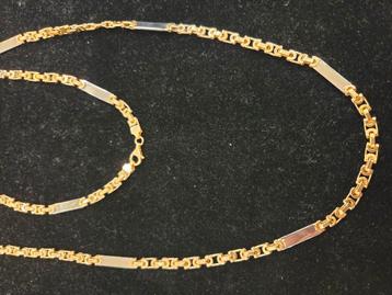 14 k gouden platte koningsketting 30,2 gram 69 cm beschikbaar voor biedingen