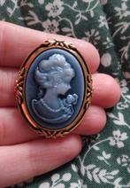 🪞Broche 🪞Franse stijl / Ovale camee, Sieraden, Tassen en Uiterlijk, Broches, Verzenden, Nieuw, Blauw, Overige materialen