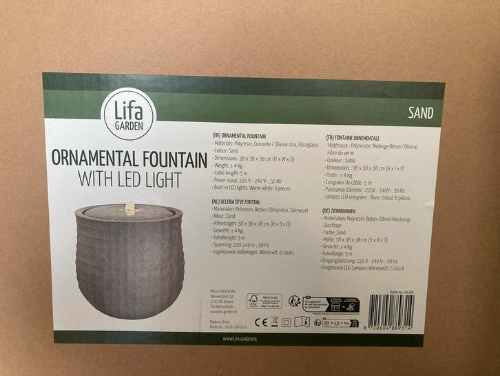 Decoratieve waterornament met LED verlichtinging, Tuin en Terras, Waterpartijen en Fonteinen, Nieuw, Waterornament, Kunststof