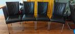 Eetkamerstoelen Bert Plantagie zwart leder, Huis en Inrichting, Stoelen, Ophalen of Verzenden, Zwart, Vijf, Zes of meer stoelen