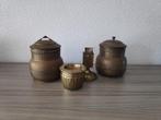 Vintage koperen tabakspotten en accessoires – set van 4 stuk, Antiek en Kunst, Ophalen of Verzenden, Koper