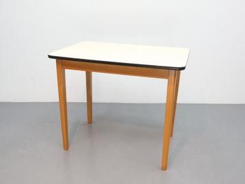 Kleine vintage eettafel formica eiken beschikbaar voor biedingen