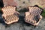 Twee prachtige vintage fauteuils, Huis en Inrichting, Fauteuils, Ophalen, Gebruikt, 75 tot 100 cm, Stof