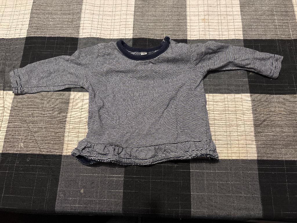 Blauw/grijze shirtje van de Zeeman. Maat 50, Zeeman, Meisje, Ophalen of Verzenden, Zo goed als nieuw