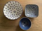 3 blauwe schaaltjes, Huis en Inrichting, Keuken | Servies, Ophalen of Verzenden, Overige stijlen, Porselein, Schaal of Schalen