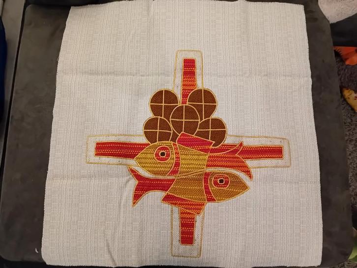 Vintage Altaardoek / Lezenaarsdoek - Handgemaakt, Antiek en Kunst, Antiek | Religie, Ophalen of Verzenden