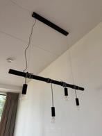 Moderne zwarte hanglamp met 4 lampen, Ophalen, Zo goed als nieuw, Metaal, 50 tot 75 cm