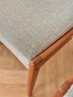 Set 4 vintage stoelen teak hout stof jaren 50/60, Ophalen, Hout, Gebruikt, Bruin