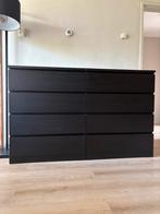 2x Ikea zwarte Malm Ladekast met 4 lades, Huis en Inrichting, Kasten | Ladekasten, Ophalen, 100 tot 150 cm, 50 tot 100 cm, Zo goed als nieuw