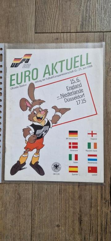 EK88 programmaboekje England-Nederland Düsseldorf.  beschikbaar voor biedingen