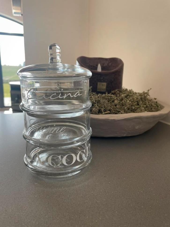 Riviera Maison stapelpotje, Huis en Inrichting, Keuken | Servies, Gebruikt, Overige typen, Overige stijlen, Glas, Ophalen of Verzenden