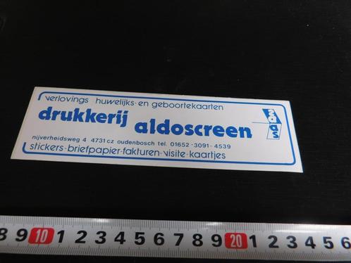 sticker Oudenbosch drukkerij Aldoscreen, Verzamelen, Stickers, Zo goed als nieuw, Bedrijf of Vereniging, Ophalen