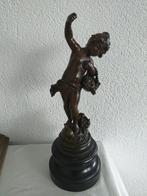 Bloemenmeisje,zamak brons gepatineerd, Antiek en Kunst, Ophalen of Verzenden