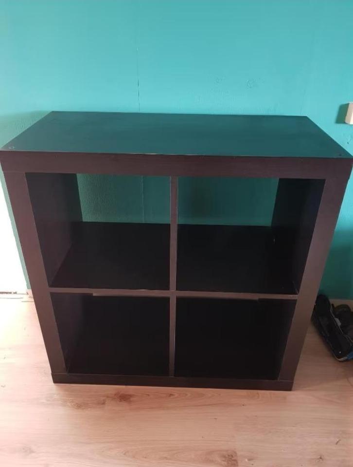 4 vaks Ikea expedit kallax open kast vakkenkast 4x2 zwart, Huis en Inrichting, Kasten | Ladekasten, Gebruikt, Minder dan 100 cm