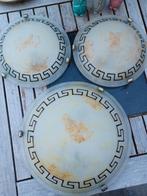 Plafonnières (3) in Griekse Stijl, Huis en Inrichting, Ophalen of Verzenden, Gebruikt, Glas, Griekse stijl