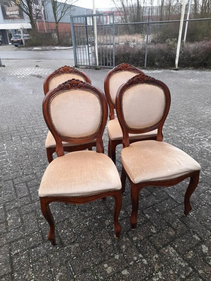 Set 4 noten barok medaillon stoelen, Antiek en Kunst, Antiek | Meubels | Stoelen en Banken, Ophalen