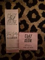 Clay and Glow Set: Straw-Jelly Cleanser & Pink Clay Mask, Gehele gezicht, Nieuw, Ophalen of Verzenden, Roze