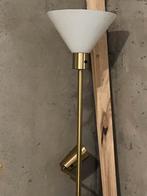 Goudkleurige vloerlamp / staande lamp, Huis en Inrichting, Ophalen, Gebruikt, Glas