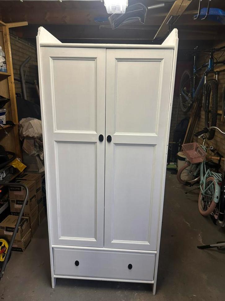 Witte kledingkast met lade en deuren, Kinderen en Baby's, Kinderkamer | Commodes en Kasten, Gebruikt, Kast, Ophalen