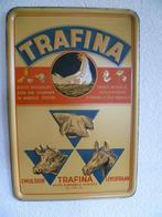 BLIKKEN RECLAMEBORDJE"TRAFINA LEVERTRAAN"UIT 1947, Verzamelen, Ophalen of Verzenden, Zo goed als nieuw, Reclamebord