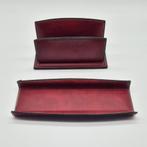 Leren brieven- en penhouder set, Antiek en Kunst, Antiek | Kantoor en Zakelijk, Ophalen of Verzenden