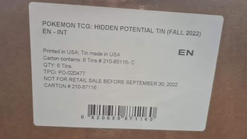 Pokemon TCG: Hidden Potential Tin - Case, Hobby en Vrije tijd, Verzamelkaartspellen | Pokémon, Nieuw, Ophalen of Verzenden
