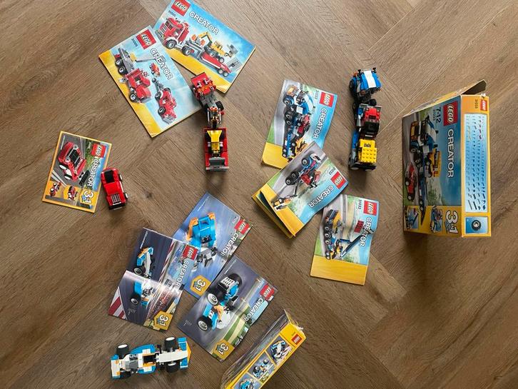 Lego partij creator 3 in 1 auto’s 4 complete sets, Kinderen en Baby's, Speelgoed | Duplo en Lego, Zo goed als nieuw, Lego, Complete set