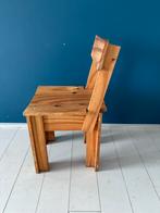 Stoel Piet Hein eek 6x en 2 bijpassende krukjes, Ophalen, Gebruikt, Bruin, Vijf, Zes of meer stoelen