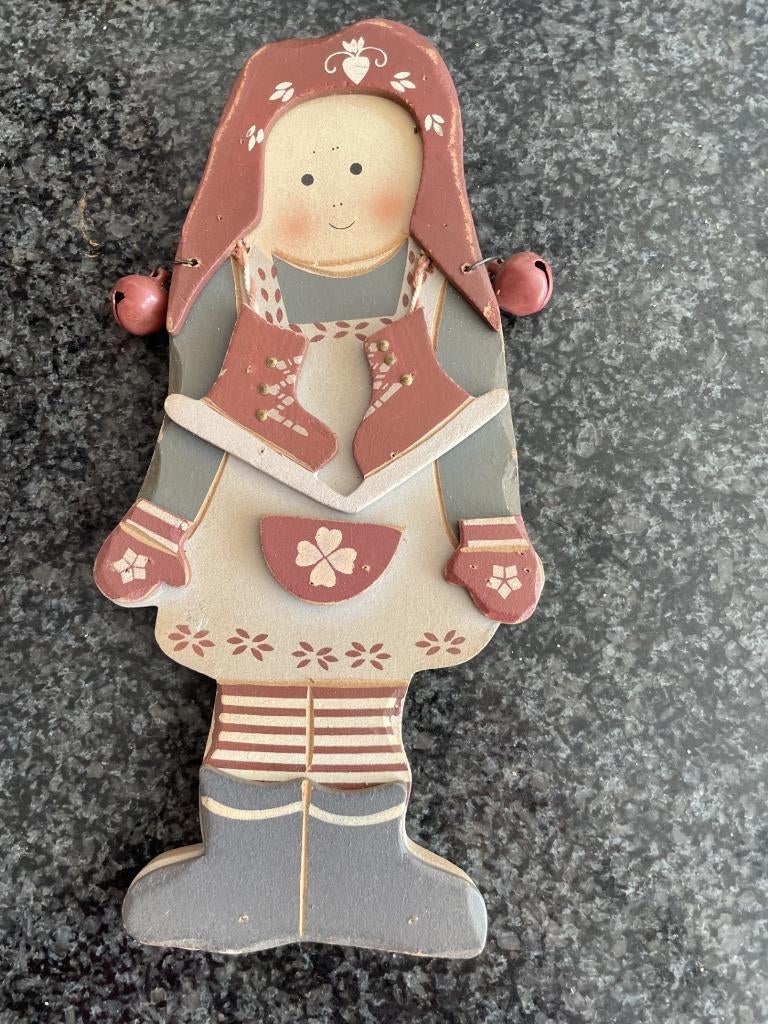 Houten pop winterfairies om op te hangen( met haakje) by ann, Ophalen of Verzenden, Nieuw