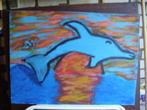 schilderij tuimelaar dolfijn expressie sfeer kunst decoratie, Ophalen of Verzenden