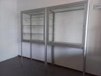 Vitrine kast (2 stuks) van glas en aluminium, Huis en Inrichting, Kasten | Vitrinekasten, Ophalen, 50 tot 100 cm, Glas, 150 tot 200 cm