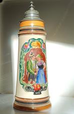 Grote Handgeschilderde Bierpul Duitse Pul Porcelain Antiek, Antiek en Kunst, Antiek | Keramiek en Aardewerk, Ophalen of Verzenden