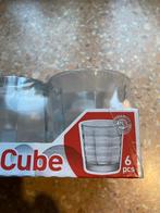 6 Cube glazen. Nog nieuw in de verpakking!, Nieuw, Ophalen of Verzenden, Waterglas