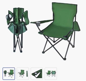 GEZOCHT 2 groene opklapbare camping stoelen Castlefest beschikbaar voor biedingen