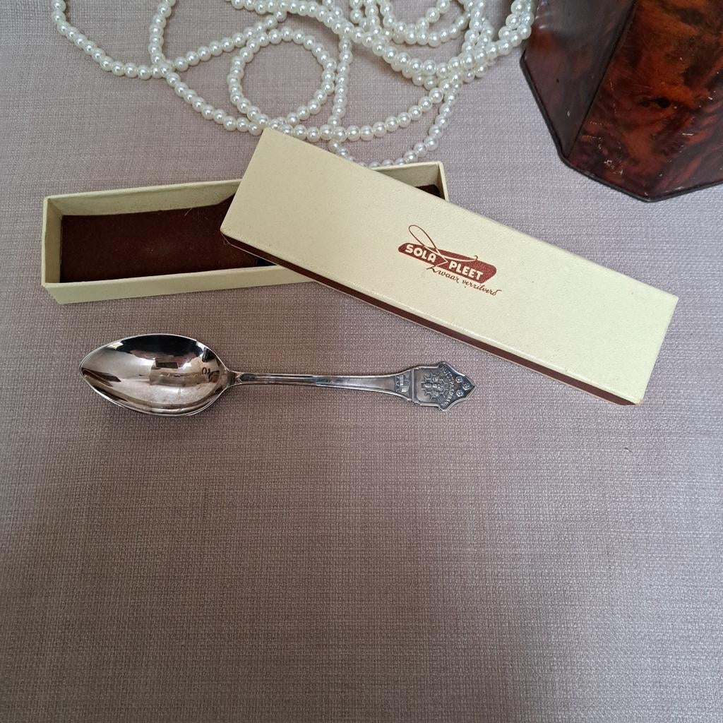 Verzilverd SOLA 100 lepel NUTSSPAARBANK   COMPLEET, Antiek en Kunst, Antiek | Bestek, Ophalen of Verzenden