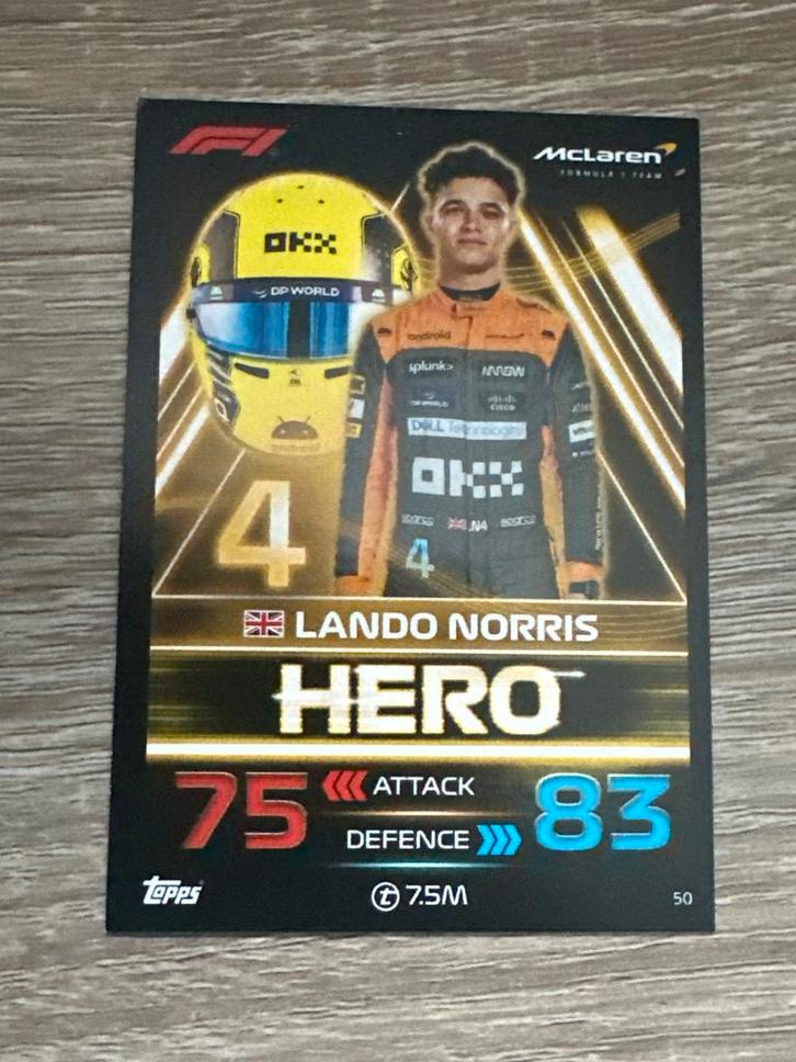 Lando Norris Hero Topps Turbo Attax 2023, Hobby en Vrije tijd, Stickers en Plaatjes, Nieuw, Ophalen of Verzenden
