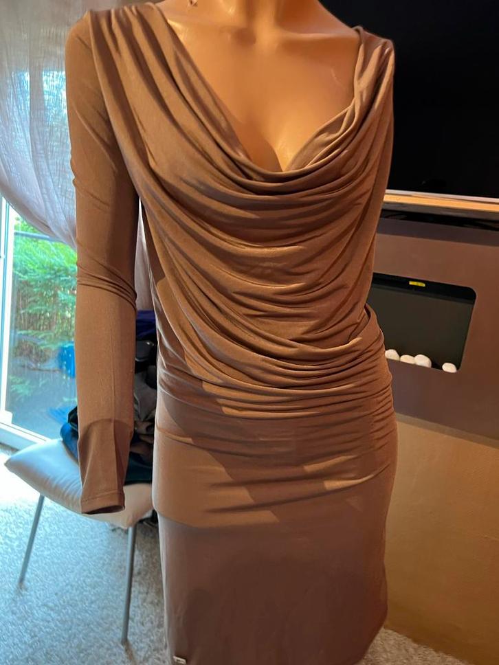 JOSH V jurk maat XS origineel ZGAN, Kleding | Dames, Jurken, Zo goed als nieuw, Maat 34 (XS) of kleiner, Bruin, Boven de knie