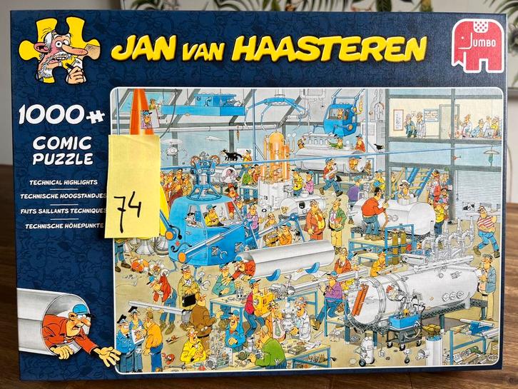 Jan van Haasteren - Technische Hoogstandjes 1000 stukjes (74, Hobby en Vrije tijd, Denksport en Puzzels, Zo goed als nieuw, Legpuzzel