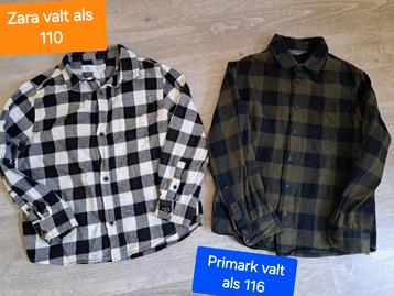 2 x blouse 110/116 Zara Primark 