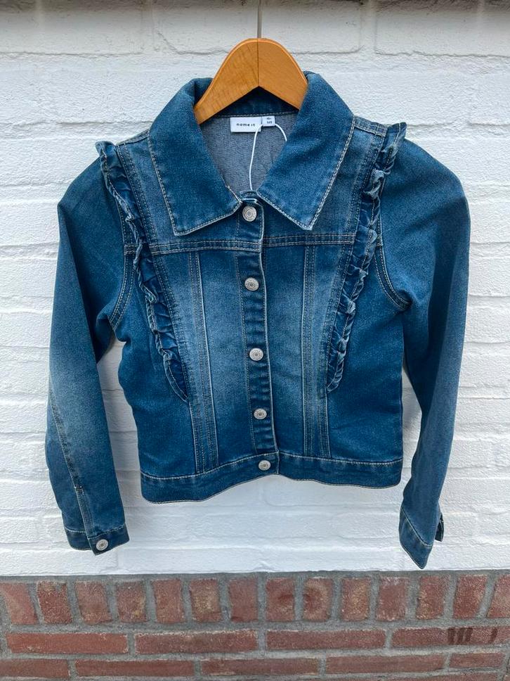 Name It spijkerjasje met ruffles | maat 140, Kinderen en Baby's, Kinderkleding | Maat 140, Nieuw, Meisje, Jas, Ophalen of Verzenden