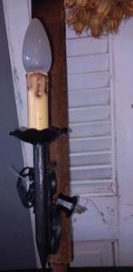 antieke smeedijzeren wandlamp, Ophalen of Verzenden, Gebruikt