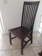 Koloniale eetkamerstoel donkerbruin teak met kussen, Huis en Inrichting, Stoelen, Ophalen, Gebruikt, Bruin, Vijf, Zes of meer stoelen