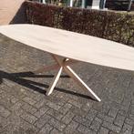 Deens ovale  eiken tafel met houten matrix onderstel 240x110, 100 tot 150 cm, Eikenhout, Ophalen of Verzenden, DEENS OVAAL