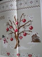 Borduurpatroon  Merklap Kerst Sneeuwpop nr 7515, Hobby en Vrije tijd, Borduren en Borduurmachines, Verzenden, Nieuw, Handborduren